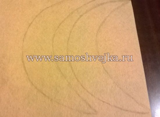 выкройка луны из фетра