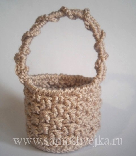 пасхальная корзина крючком для яйца