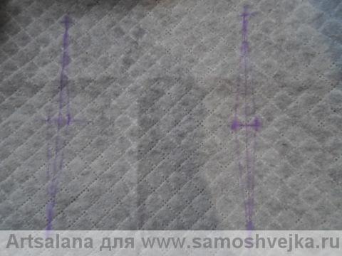 наметить вытачки на спинке