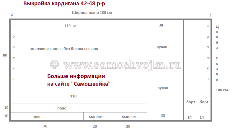 выкройка кардигана