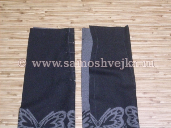 стачать вытачки на юбке