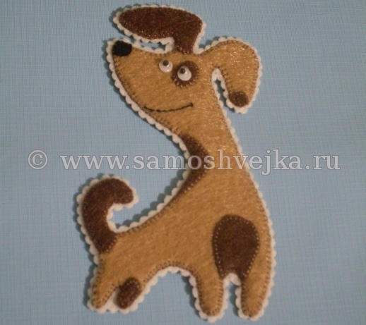магнит собака из фетра