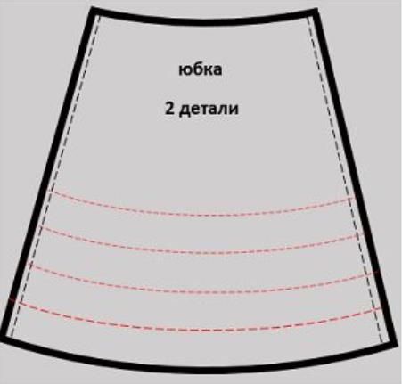 выкройка юбки для барби