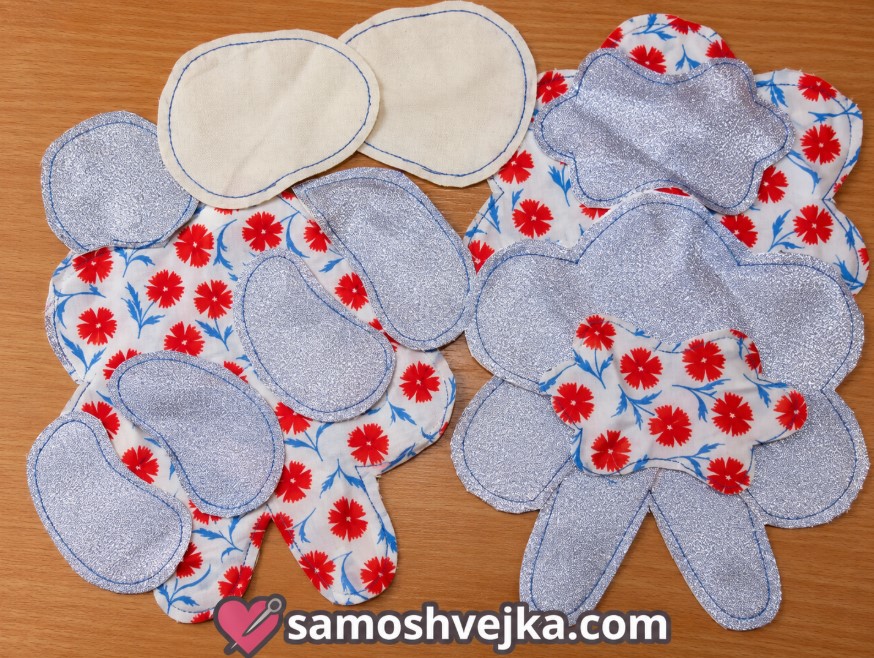 Детали овечки из ткани для пошива игрушки