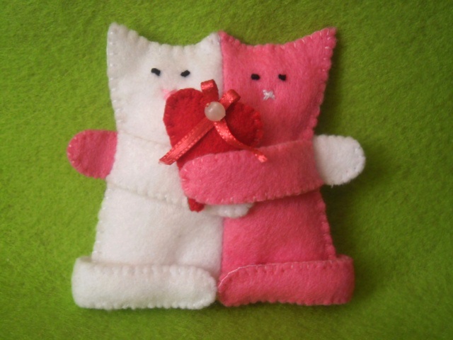 коты неразлучники из фетра
