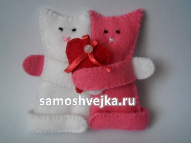 коты неразлучники из фетра