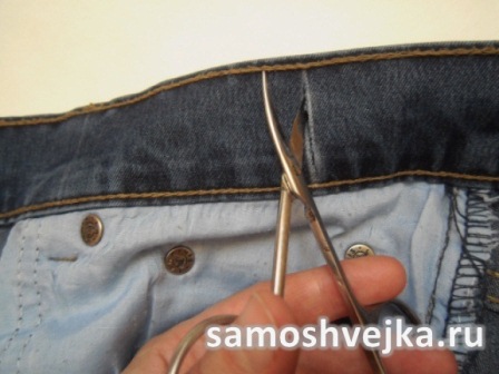как ушить джинсы в поясе